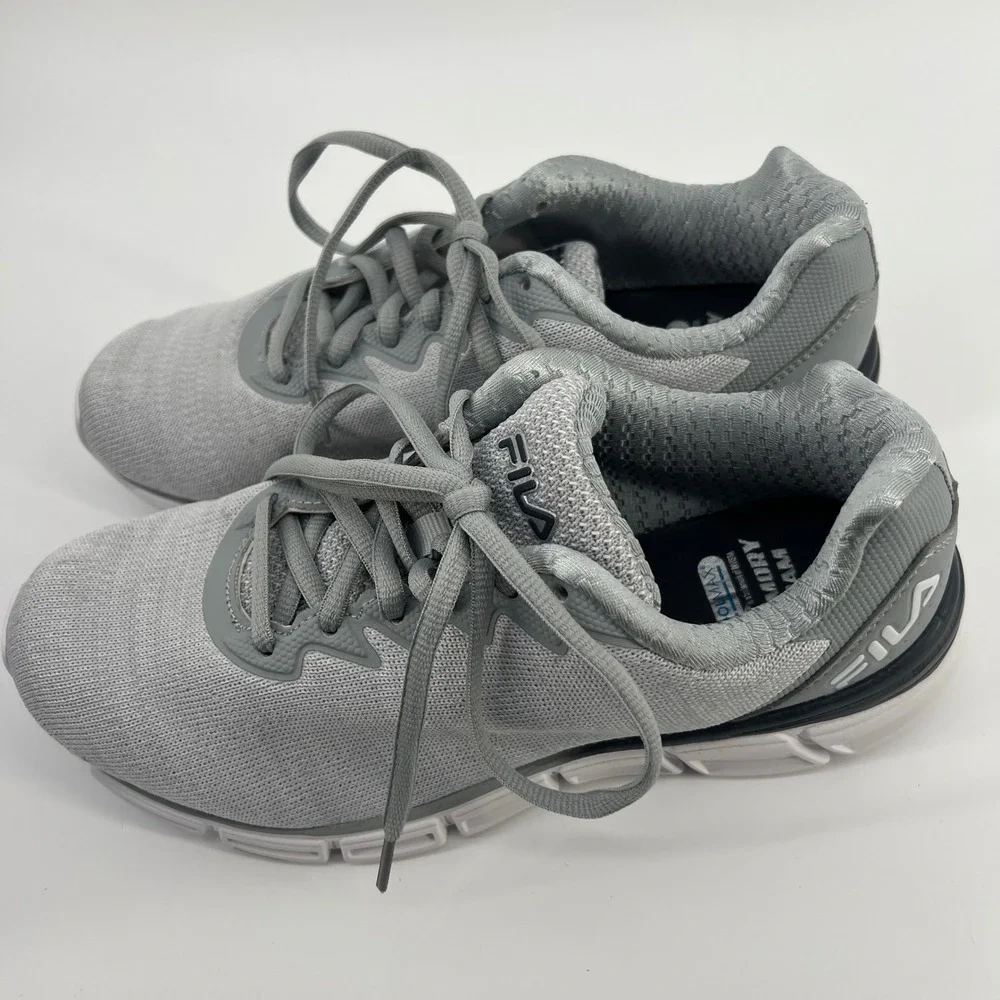 FILA Memory Upsurge Womens Running Shoes Grey White 5RM00351-063 Size 9